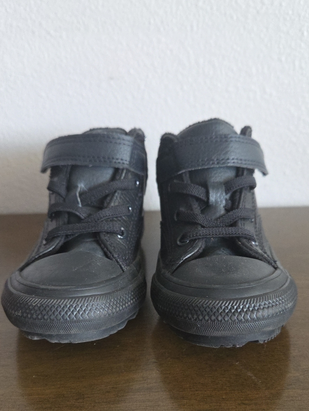 Converse Kids Black High-Top Sneakers with Velcro Strap